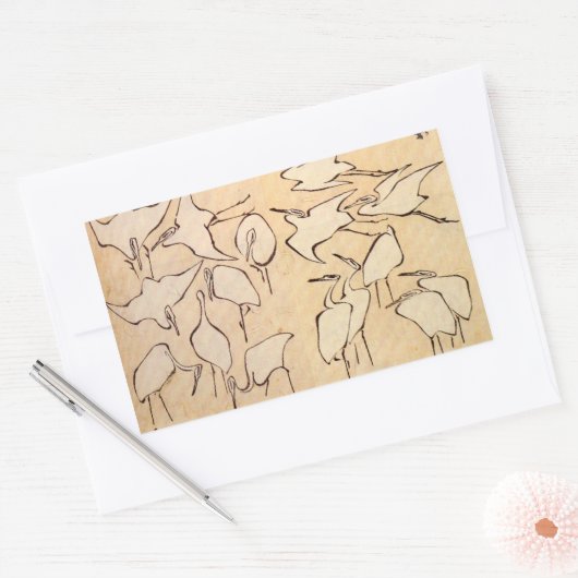 Hokusai Cranes Stickers (Envelop)
