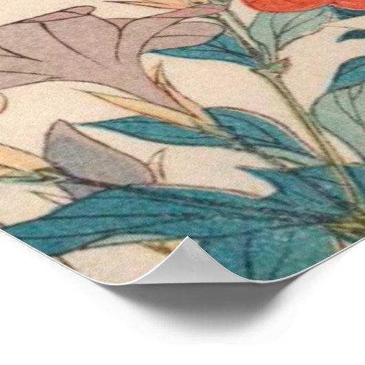 Hokusai Cuckoo en Azaleas  GalleryHD Poster (Hoek)