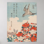 Hokusai Cuckoo en Azaleas  GalleryHD Poster (Voorkant)