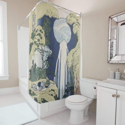 Hokusai - De Amida Herfsten Landschap Fine Art Douchegordijn (In situ)