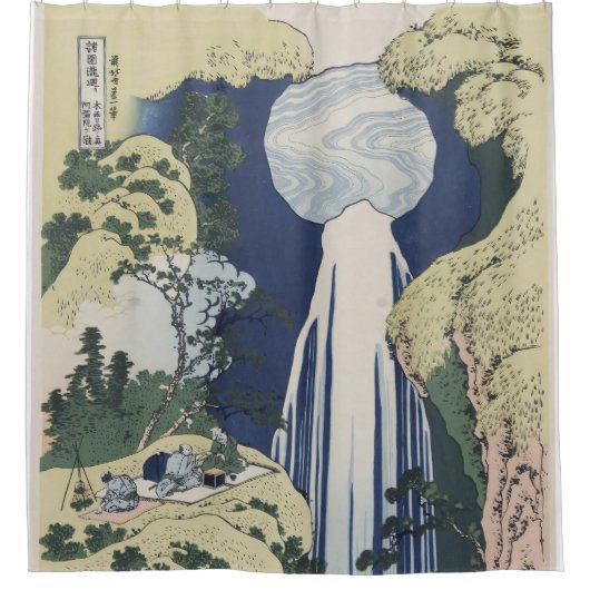 Hokusai - De Amida Herfsten Landschap Fine Art Douchegordijn (Voorkant)