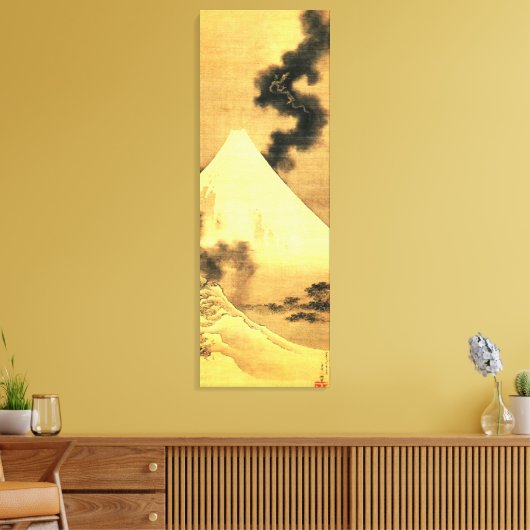 Hokusai De draak van de Rookberg Fuji Canvas Afdruk (Insitu (Woonkamer))