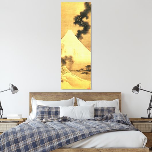 Hokusai De draak van de Rookberg Fuji Canvas Afdruk (Insitu (Slaapkamer))