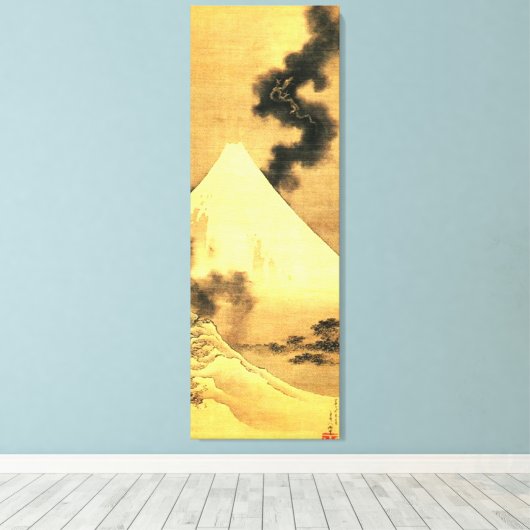 Hokusai De draak van de Rookberg Fuji Canvas Afdruk (Insitu (Houten vloer))