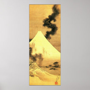 Hokusai De draak van de Rookberg Fuji Poster