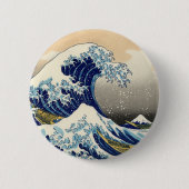 Hokusai de Great Wave Button (Voorkant)