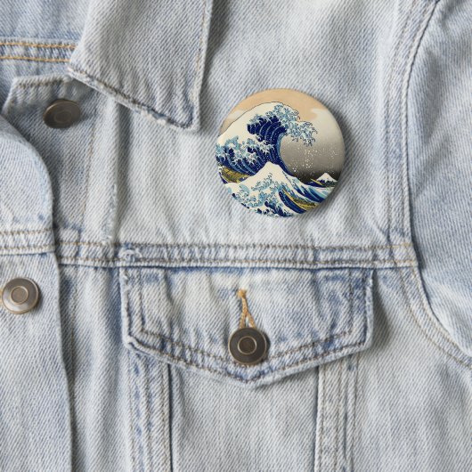 Hokusai de Great Wave Button (In situ)