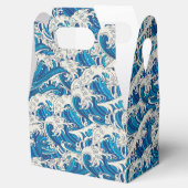 Hokusai de Grote Golf Patroon Nautische Blauwe gol Bedankdoosjes (Geopend)