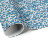 Hokusai de Grote Golf Patroon Nautische Blauwe gol Cadeaupapier (Rol Hoek)