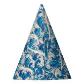 Hokusai de Grote Golf Patroon Nautische Blauwe gol Feesthoedjes (Achterkant)