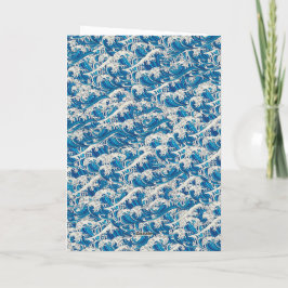 Hokusai de Grote Golf Patroon Nautische Blauwe gol Kaart