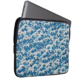 Hokusai de Grote Golf Patroon Nautische Blauwe gol Laptop Sleeve (Voorkant Rechts)