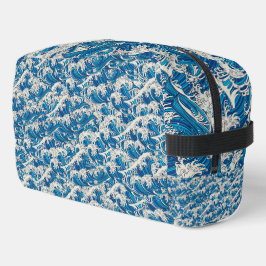 Hokusai de Grote Golf Patroon Nautische Blauwe gol Toilettasje