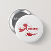 Hokusai - De Grote Golf Ronde Button 5,7 Cm (Voorkant /achterkant)