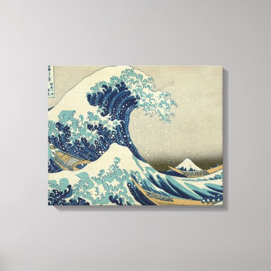 Hokusai - De Grote Golf van Kanagawa Canvas Afdruk (Voorkant)