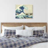 Hokusai - De Grote Golf van Kanagawa Canvas Afdruk (Insitu (Slaapkamer))