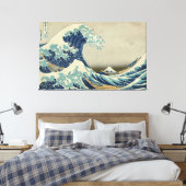 Hokusai - De Grote Golf van Kanagawa Canvas Afdruk (Insitu (Slaapkamer))