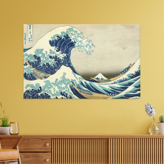 Hokusai - De Grote Golf van Kanagawa Canvas Afdruk (Insitu (Woonkamer))