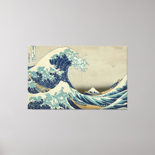 Hokusai - De Grote Golf van Kanagawa Canvas Afdruk (Voorkant)