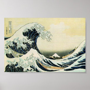 Hokusai de Grote Golf van Kanagawa Poster