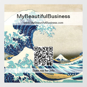 Hokusai - De Grote Golf van Kanagawa - QR-code Raamsticker
