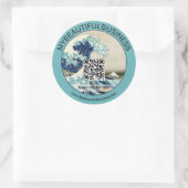 Hokusai - De Grote Golf van Kanagawa - QR-code Ronde Sticker (Tas)