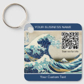 Hokusai - De Grote Golf van Kanagawa - QR-code Sleutelhanger (Voorkant)