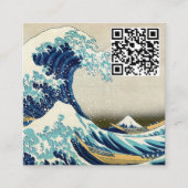 Hokusai - De Grote Golf van Kanagawa - QR-code Vierkante Visitekaartje (Voorkant)