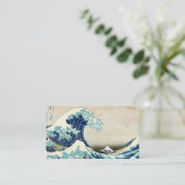 Hokusai - De Grote Golf van Kanagawa - QR-code Visitekaartje (Staand voorkant)