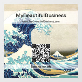 Hokusai - De Grote Golf voor Kanagawa - QR Code Raamsticker
