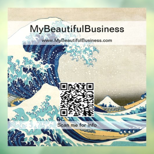 Hokusai - De Grote Golf voor Kanagawa - QR Code Raamsticker (Vel 3)