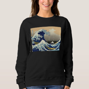 Hokusai De grote golf voor Kanagawa Vintage Japans Trui