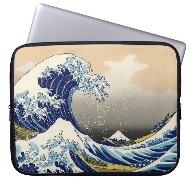 Hokusai de hoeve van de Great Wave-laptop Laptop Sleeve (Voorkant)