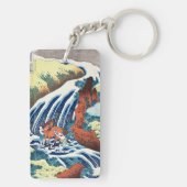 Hokusai - De Yoshitsune Paardenwassende Herfsten Sleutelhanger (achterkant)