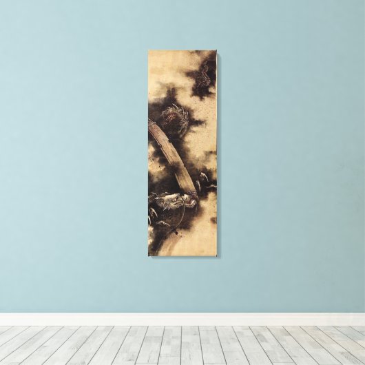 Hokusai Dragon Canvas Afdruk (Insitu (Houten vloer))