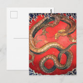 Hokusai Dragon Japanse Vintage Katsushika Hokusai Briefkaart (Voorkant / Achterkant)