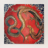 Hokusai Dragon Japanse Vintage Katsushika Hokusai Legpuzzel (Horizontaal)