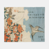 Hokusai - Een koekoek en Azaleas Fine Art Fleece Deken (Voorkant (Horizontaal))