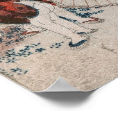 Hokusai - een Shell die met Genroku overeenkomt Poster (Hoek)