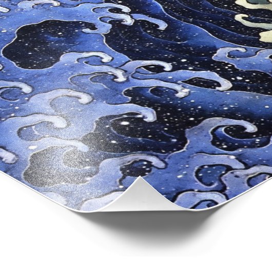 Hokusai Feminine Wave Japan  Fine Art Foto Afdruk (Hoek)