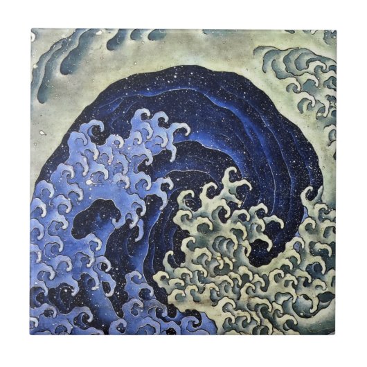 Hokusai Feminine Wave Japan  Fine Art Tegeltje (Voorkant)