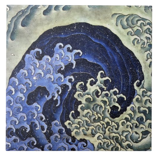 Hokusai Feminine Wave Japan Fine Art Tegeltje (Voorkant)