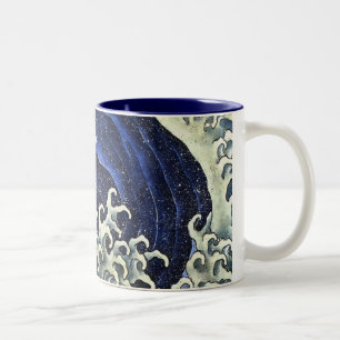 Hokusai Feminine Wave Japan Fine Art Tweekleurige Koffiemok