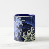 Hokusai Feminine Wave Japan  Fine Art Tweekleurige Koffiemok (Center)