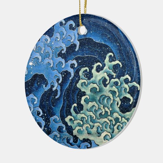 Hokusai Feminine Wave Japan  Oceaan Keramisch Ornament (Links)