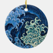 Hokusai Feminine Wave Japan  Oceaan Keramisch Ornament (Achterkant)