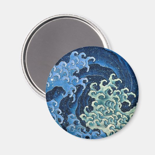 Hokusai Feminine Wave Japan  Oceaan Magneet (Voorkant / Achterkant)