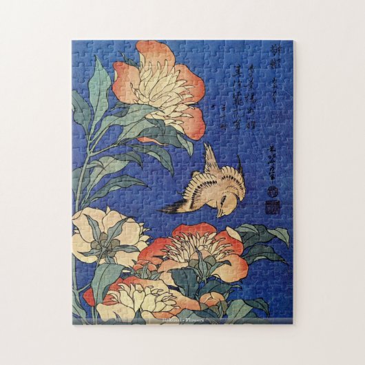 Hokusai - Flowers Legpuzzel (Verticaal)