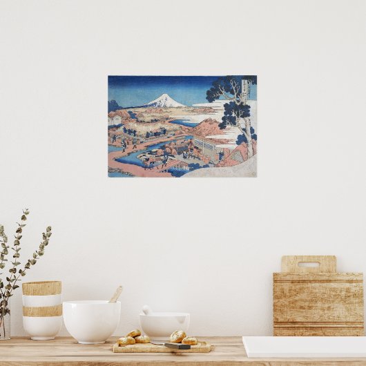 Hokusai - Fuji Katakura Tea Fields, Suruga Poster (Keuken)