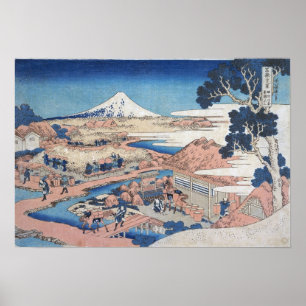 Hokusai - Fuji Katakura Theevelden, Suruga Poster
